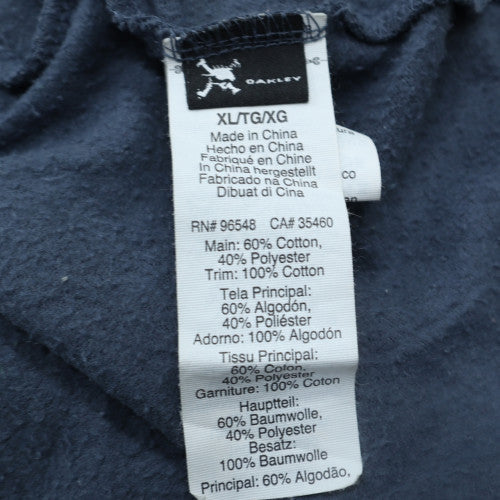 Oakley Men's Blue XL Pullover Hoodie Regular Fit Logo Graphic