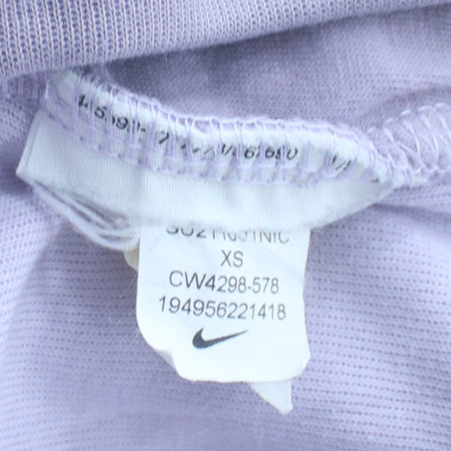 Nike Womens White Grey Full Zip Hoodie XS - Athletic Fit