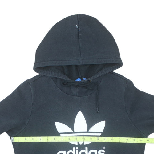 Adidas Womens Black Hoodie Size 10 Pullover Hooded Sweatshirt