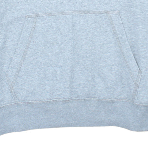 Nike Women Grey Hooded Pullover Hoodie L Cotton Blend