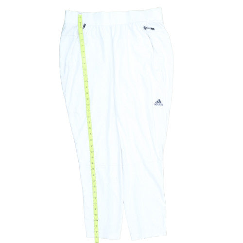 Adidas Womens White Jogger Trousers Size L Lightweight Sports Pants
