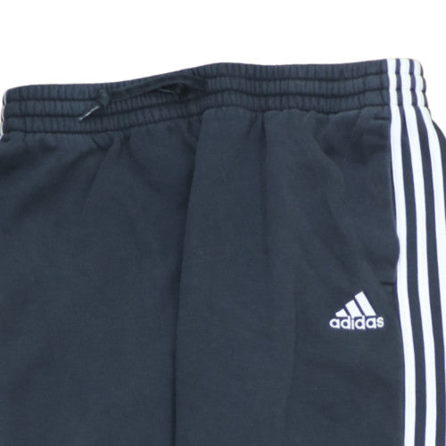 Adidas Men Black XL Sweatpants Trousers with Logo Stripes
