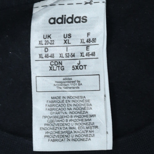 Adidas Womens Black XL Pullover Sweatshirt Crew Neck Cotton Blend