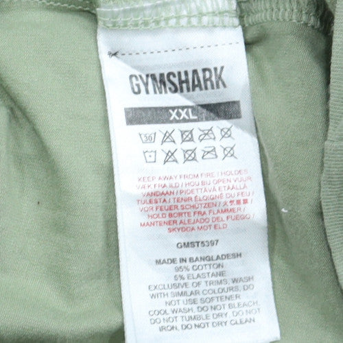 Gymshark Mens Green XXL Short Sleeve Crew Neck Cotton T-Shirt