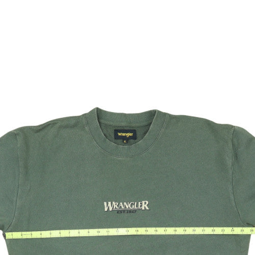 Wrangler Mens Green XL Crew Neck Cotton Sweatshirt Classic Logo