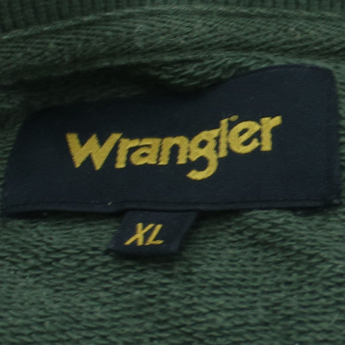 Wrangler Mens Green XL Crew Neck Cotton Sweatshirt Classic Logo
