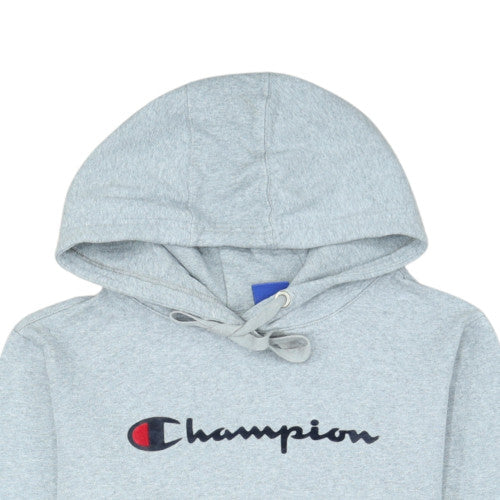 Champion Women’s Grey Pullover Hoodie Medium Cotton Blend Logo