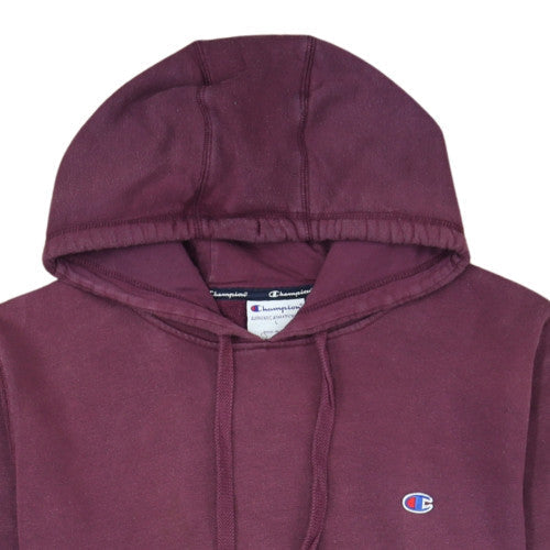 Champion Men's Burgundy Hoodie L Pullover Athletic Logo Cotton Blend