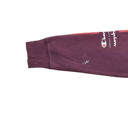 Champion Men's Burgundy Hoodie L Pullover Athletic Logo Cotton Blend