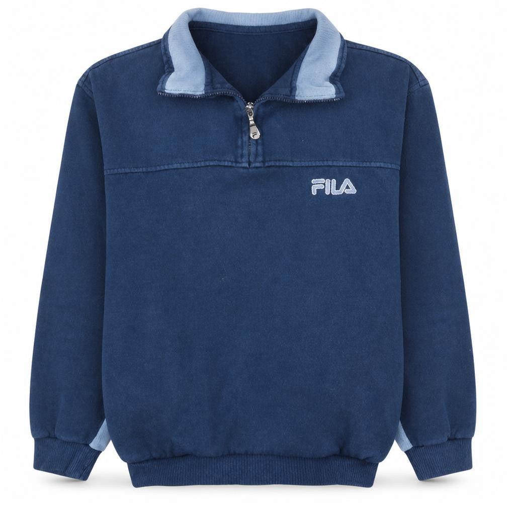 Fila Men's Blue 1/4 Zip Fleece Sweatshirt Size M