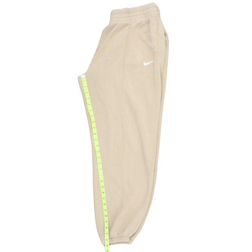 Nike Men Beige Fleece Sweatpants L Regular Fit Casual Trousers