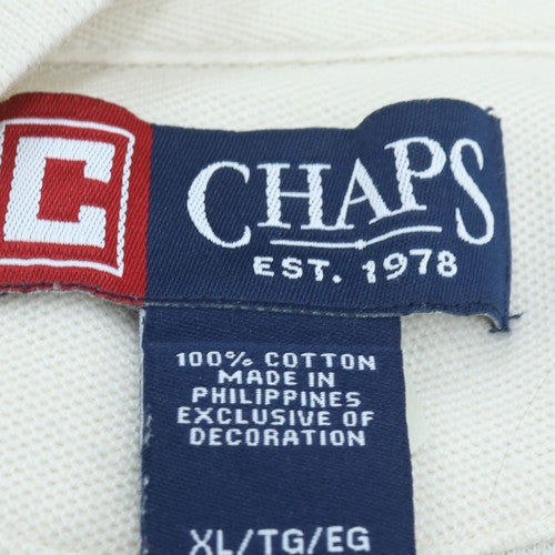 Chaps Men's White Cotton Polo Shirt XL Classic Fit