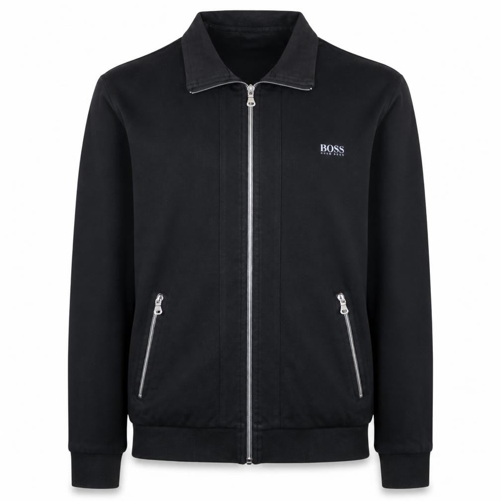 Hugo Boss Men's Black Full Zip Collared Sweatshirt Size S