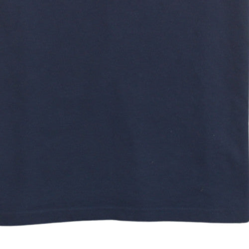 Adidas Boys Navy Blue Short Sleeve T-Shirt 13-14 Years Graphic Logo Print