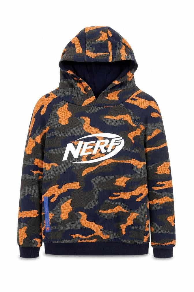 Tu Nerf Boys Blue Camo Pullover Hoodie 10 Years Cotton Blend