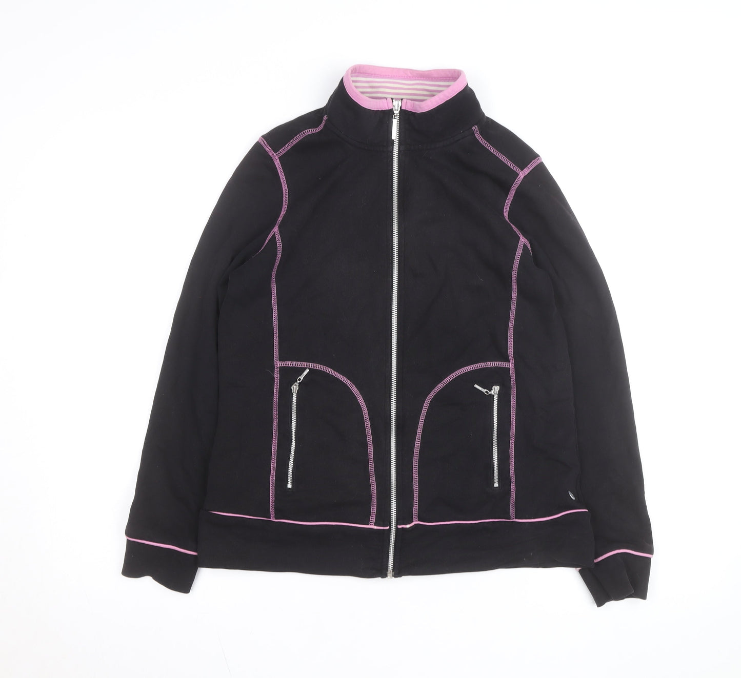 Maine New England Womens Black Track Jacket Size 14 Full Zip Activewear