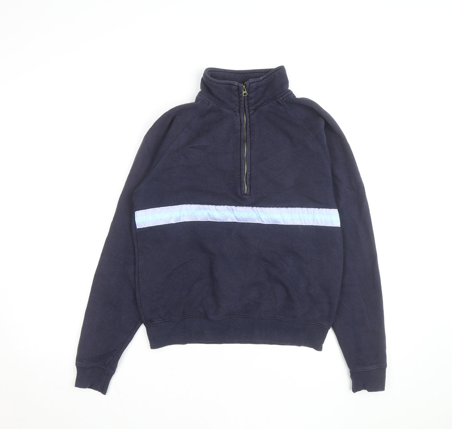 Goose & Gander Men Blue 1/4 Zip Fleece Sweatshirt L