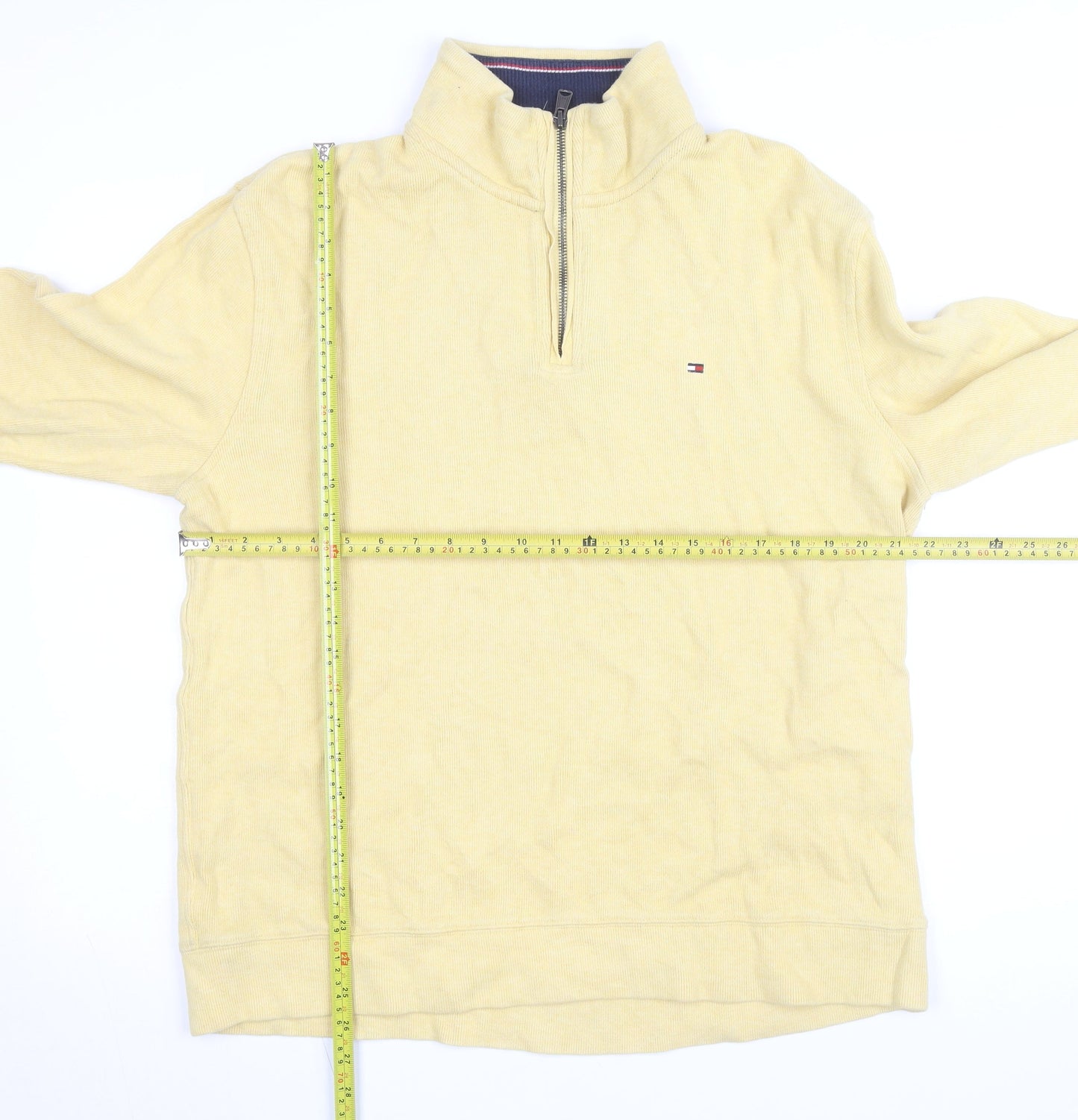 Tommy Hilfiger Men's Beige Cotton 1/2 Zip Basic Jacket L