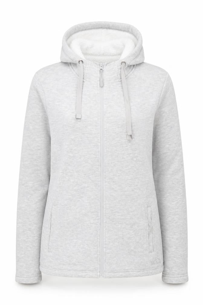 Peter Storm Womens Grey Full Zip Hoodie Size 14 Fleece Lined