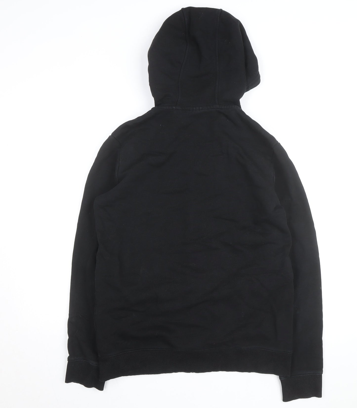 HUGO Men's Black Full Zip Hoodie Size M Cotton Logo Sweatshirt