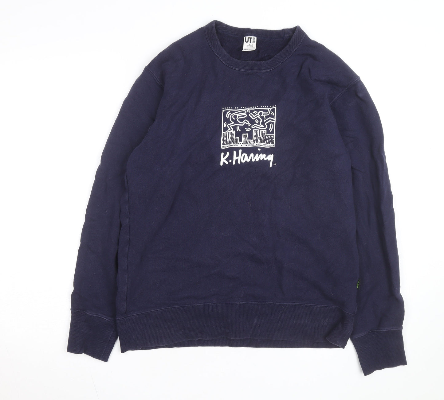 Uniqlo Keith Haring Men Blue Medium Pullover Sweatshirt