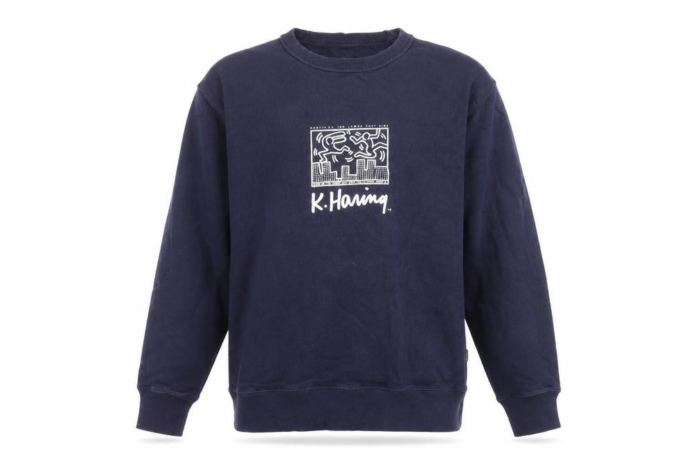 Uniqlo Keith Haring Men Blue Medium Pullover Sweatshirt