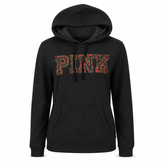 Victoria's Secret PINK Womens Charcoal Pullover Hoodie XS Fleece Lined