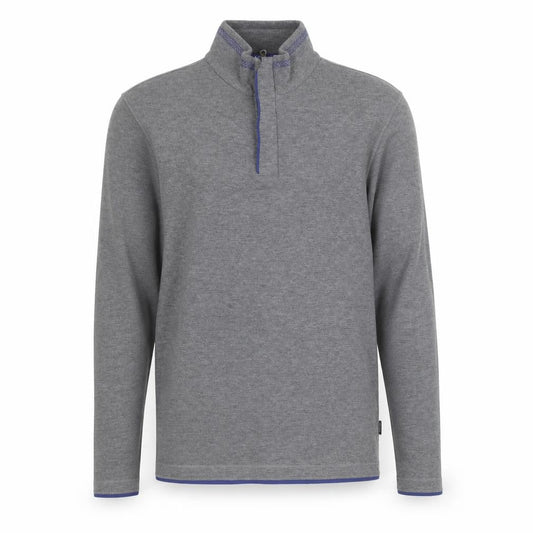 Hugo Boss Men's Grey 1/4 Zip Regular Fit Sweatshirt, Size L
