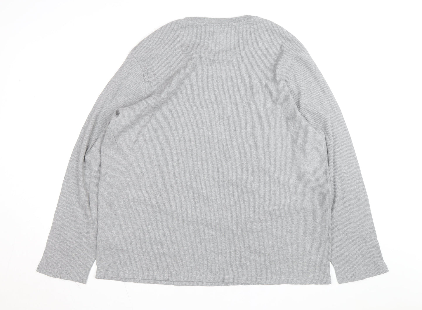 Marks and Spencer Men's Grey 2XL Long Sleeve Pyjama Top