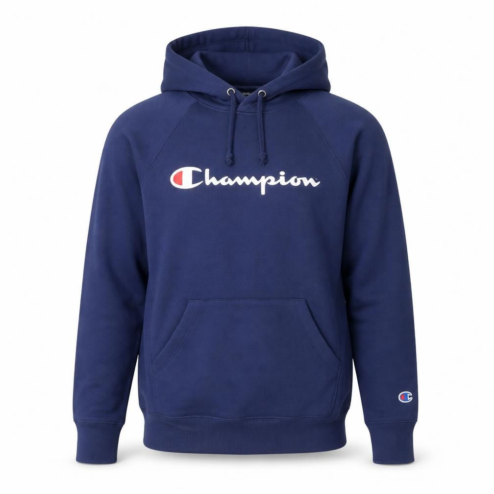 Champion Men's Blue Pullover Hoodie Small Logo Sportswear