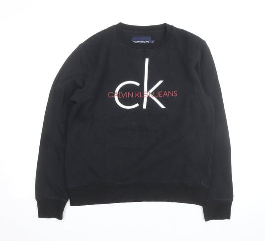 Calvin Klein Jeans Men's Black M Logo Pullover Sweatshirt