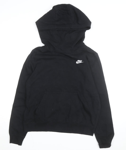 Nike Men's Black Pullover Hoodie Medium Logo Fleece Sweatshirt