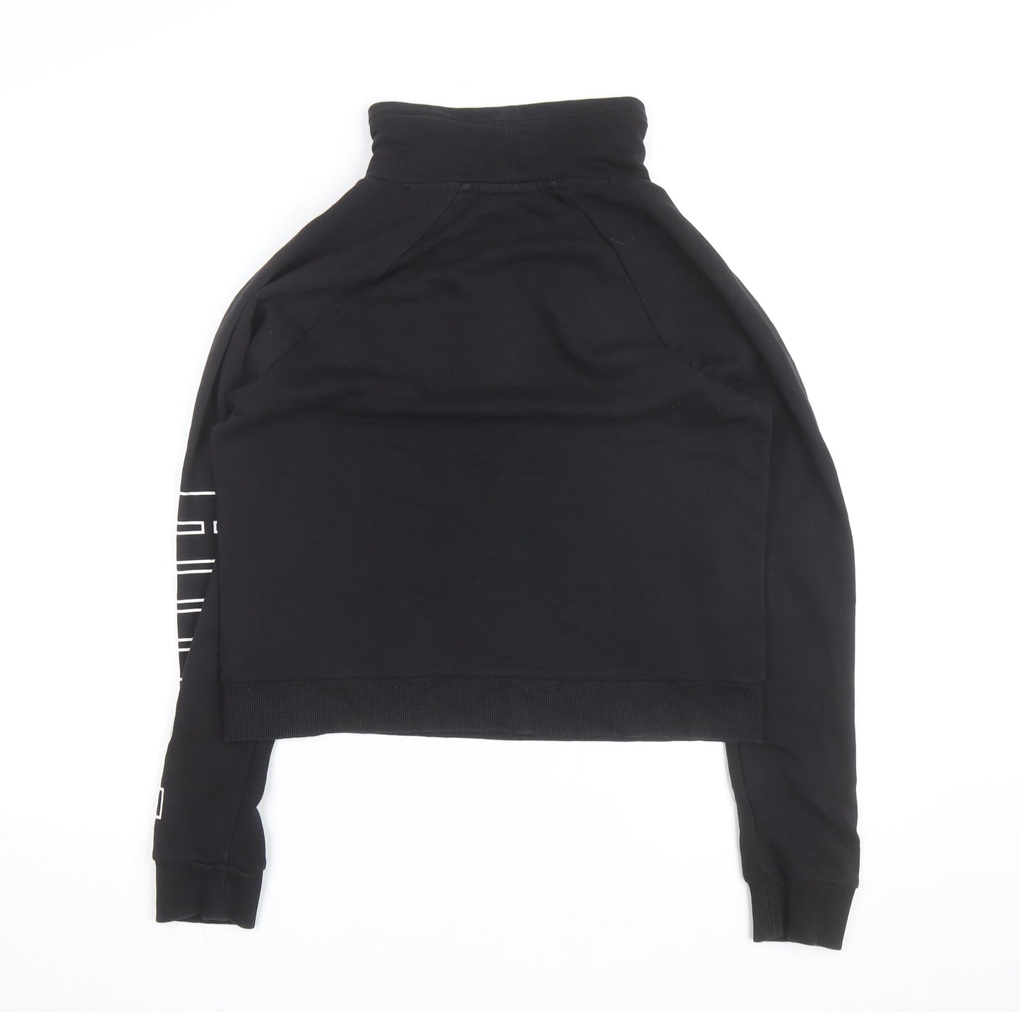 Puma Women Black Small Pullover High Neck Sweatshirt