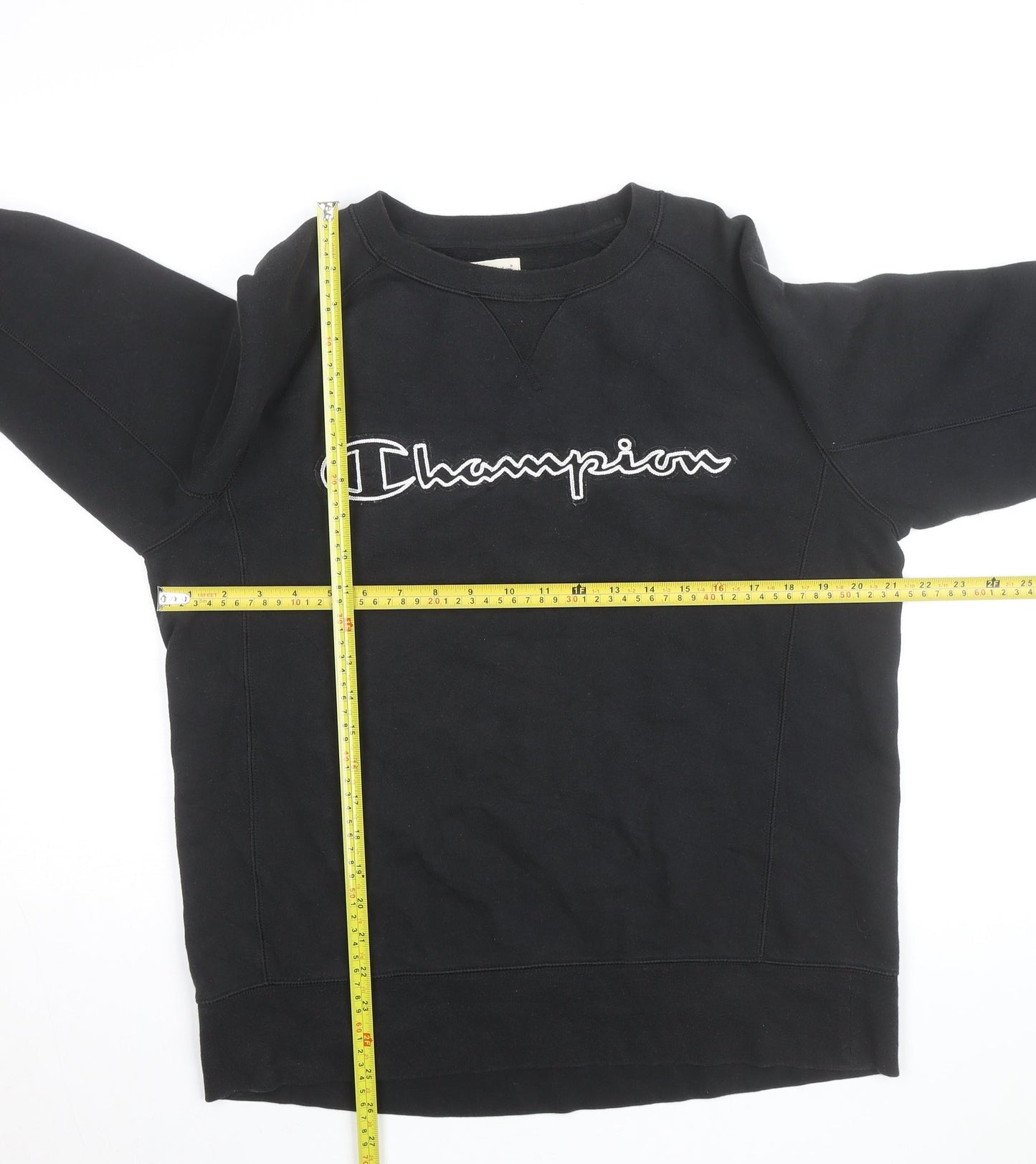 Champion Men's Black Pullover Sweatshirt Medium Embroidered Logo