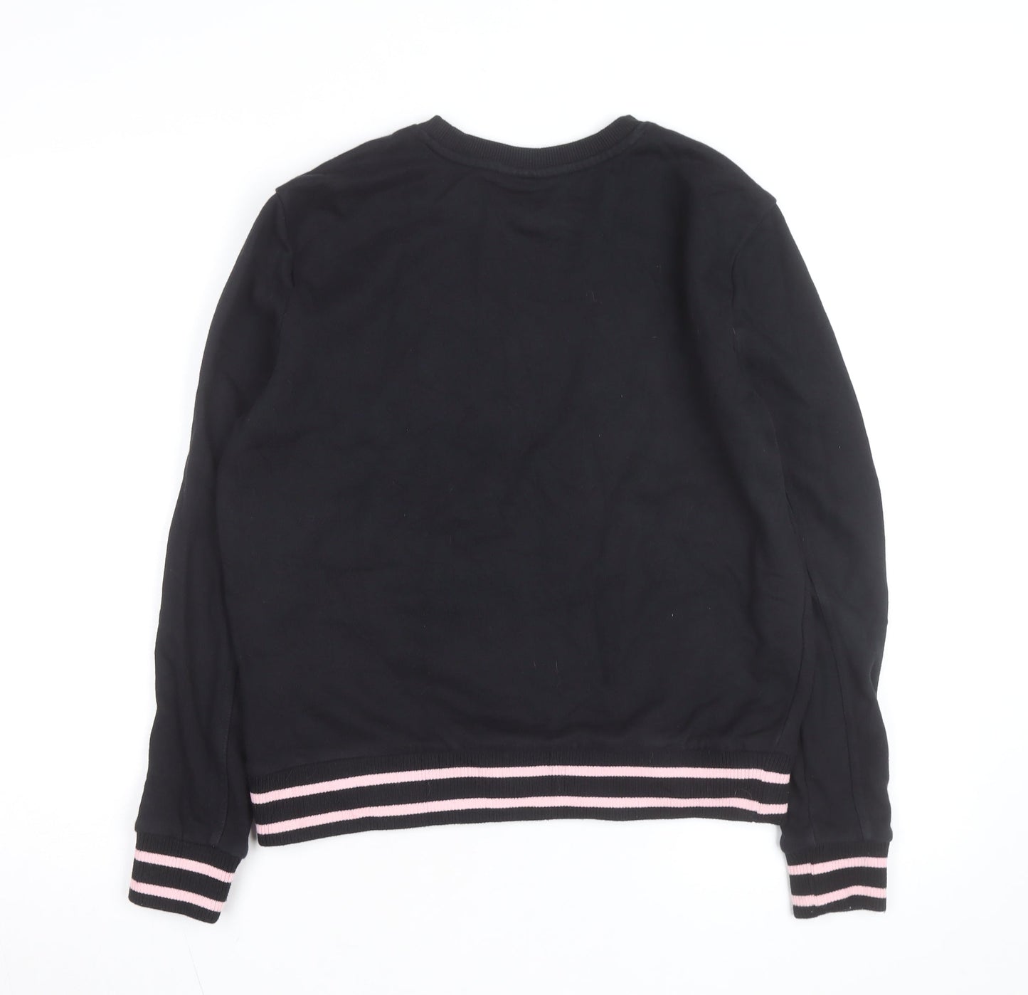 FILA Womens Black Sweatshirt Small Logo Crew Neck Pullover