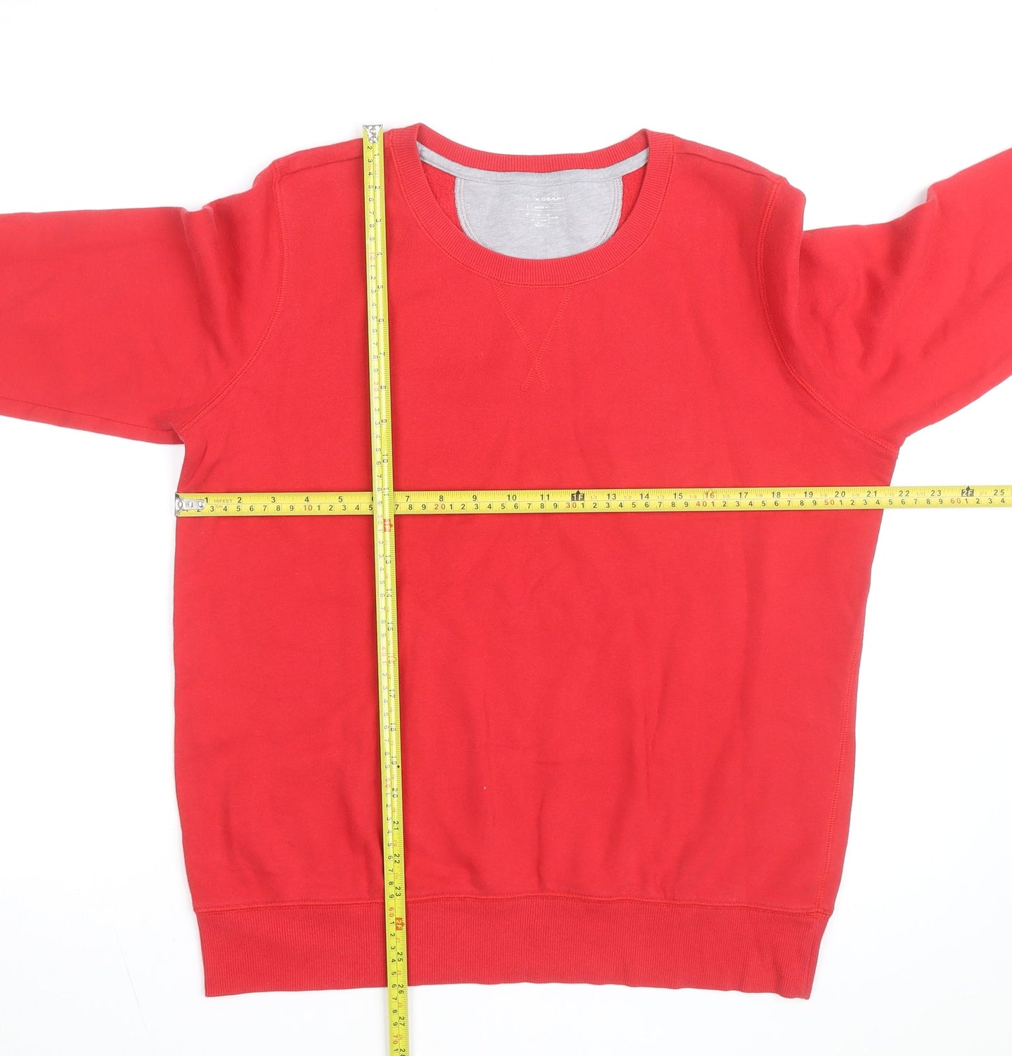 K Gear Men's Red Crew Neck Cotton Blend Pullover Sweatshirt Size L