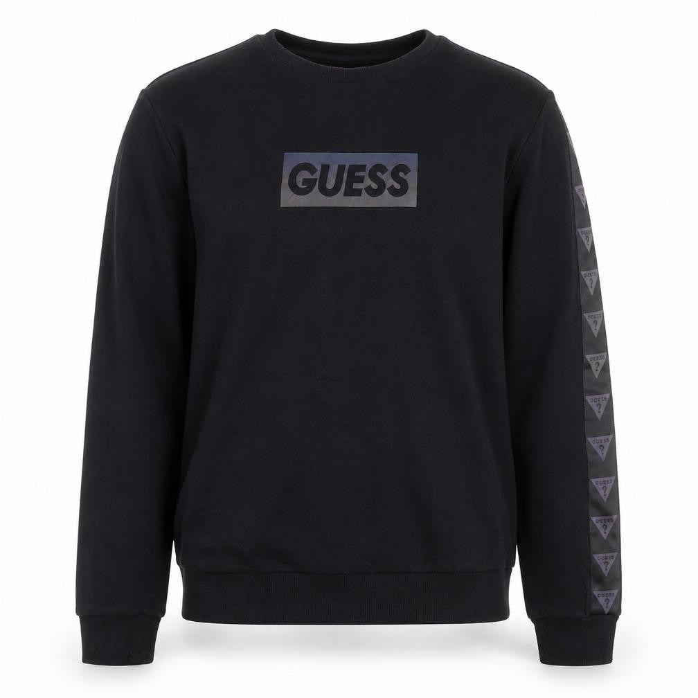 Guess Men's Black Logo Crew Neck Sweatshirt Medium