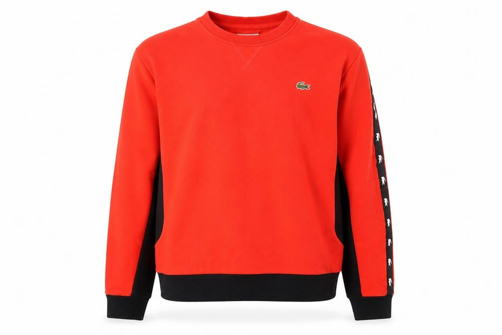Lacoste Sport Men's Red Regular Fit Crew Neck Sweatshirt Size L