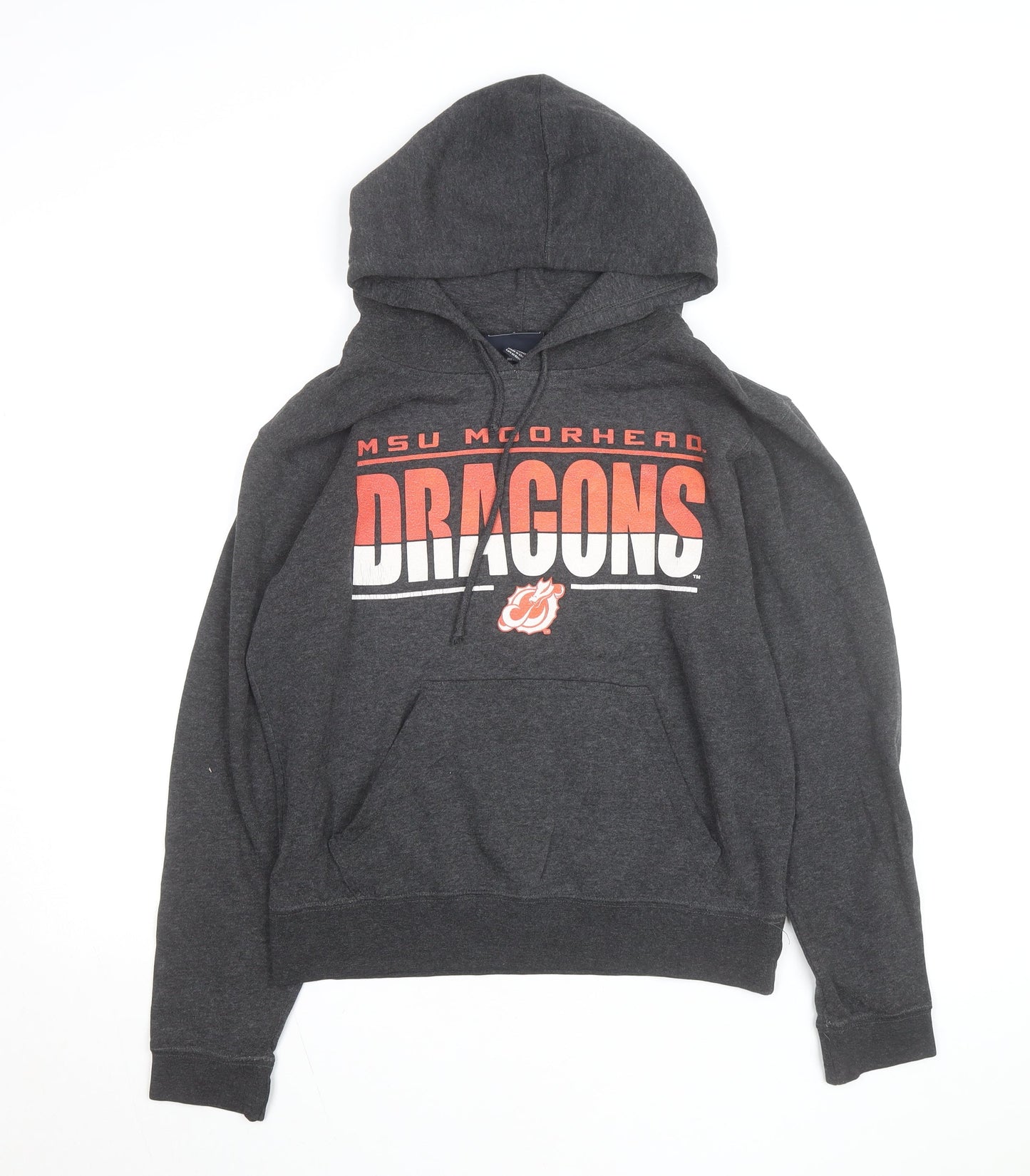 J America Men's Grey MSU Moorhead Dragons Pullover Hoodie Size S