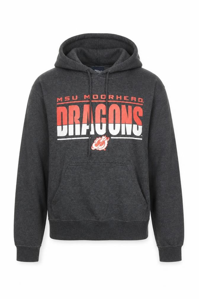 J America Men's Grey MSU Moorhead Dragons Pullover Hoodie Size S