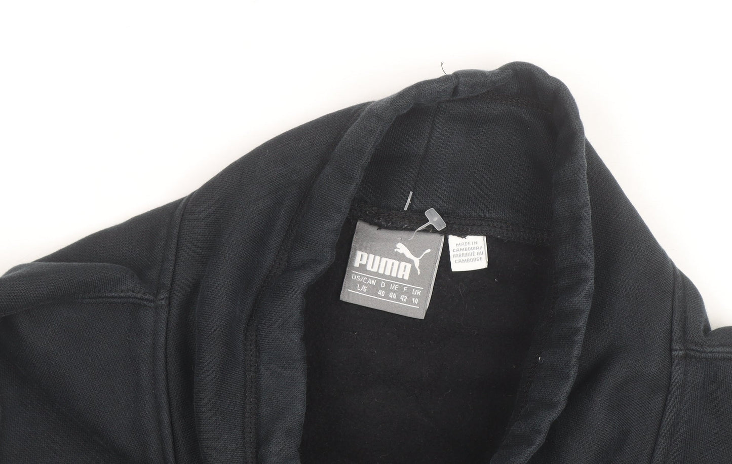 Puma Men's Black L Pullover Sweatshirt High Neck Logo Fleece
