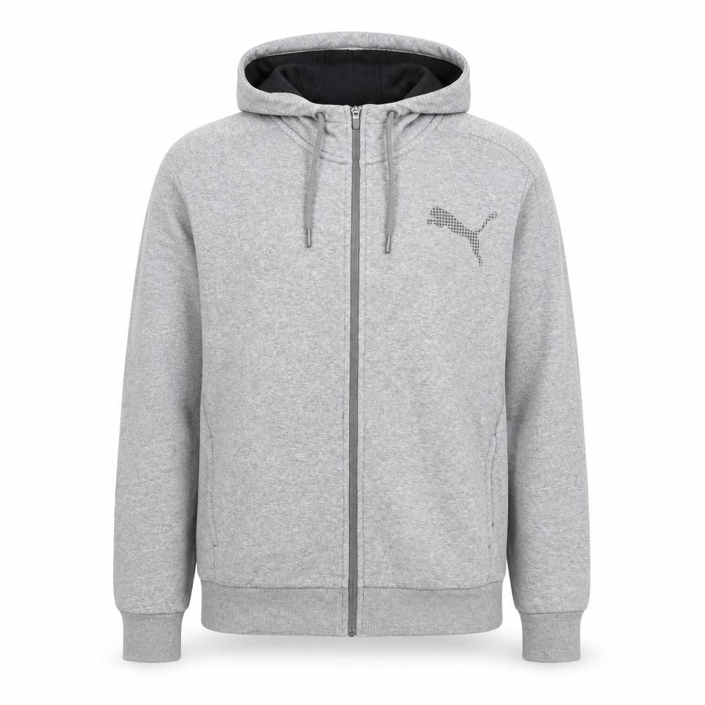 Puma Men's Grey Full Zip Hoodie Size M Regular Fit