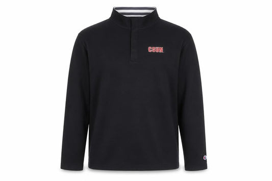 Champion Men Black XL Henley Sweatshirt CSUN Logo Cotton Blend