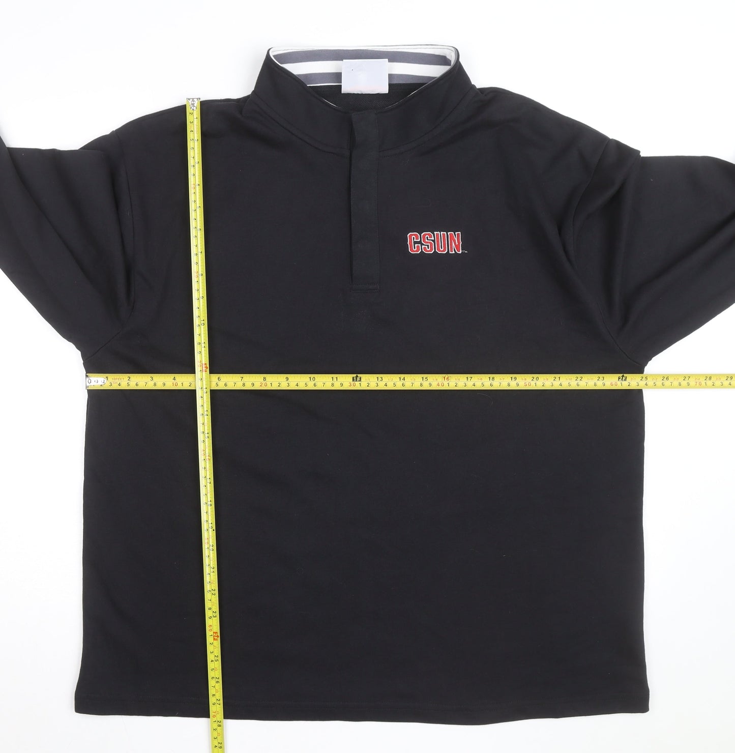 Champion Men Black XL Henley Sweatshirt CSUN Logo Cotton Blend