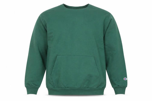 Champion Men's Green Pullover Sweatshirt L Regular Fit Crew Neck