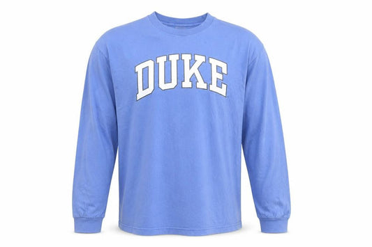 Steve & Barry’s Men Blue DUKE Long Sleeve Cotton Crew Neck Top XL
