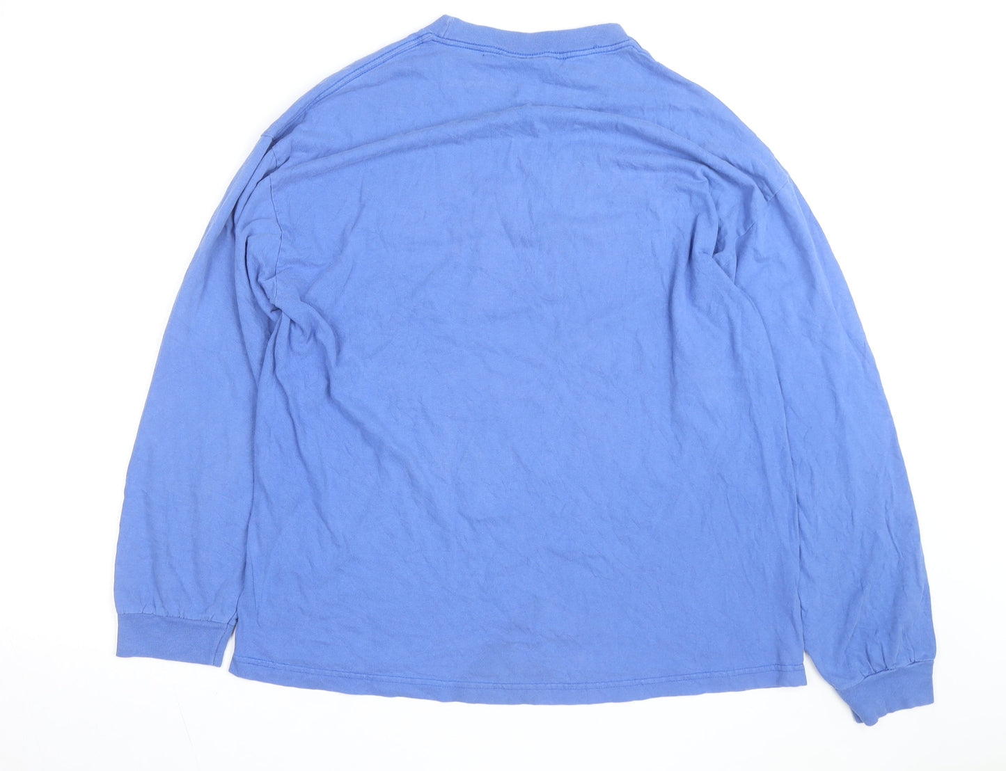 Steve & Barry’s Men Blue DUKE Long Sleeve Cotton Crew Neck Top XL