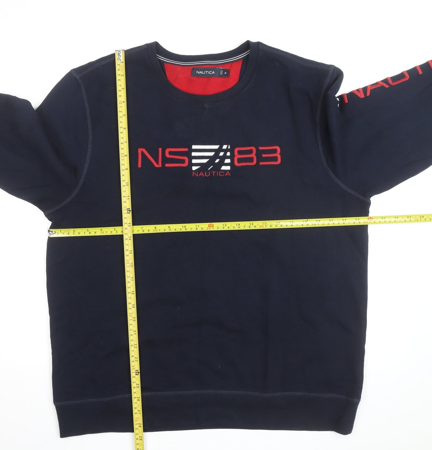 Nautica Men's Blue XL Pullover Sweatshirt Crew Neck Embroidered Logo