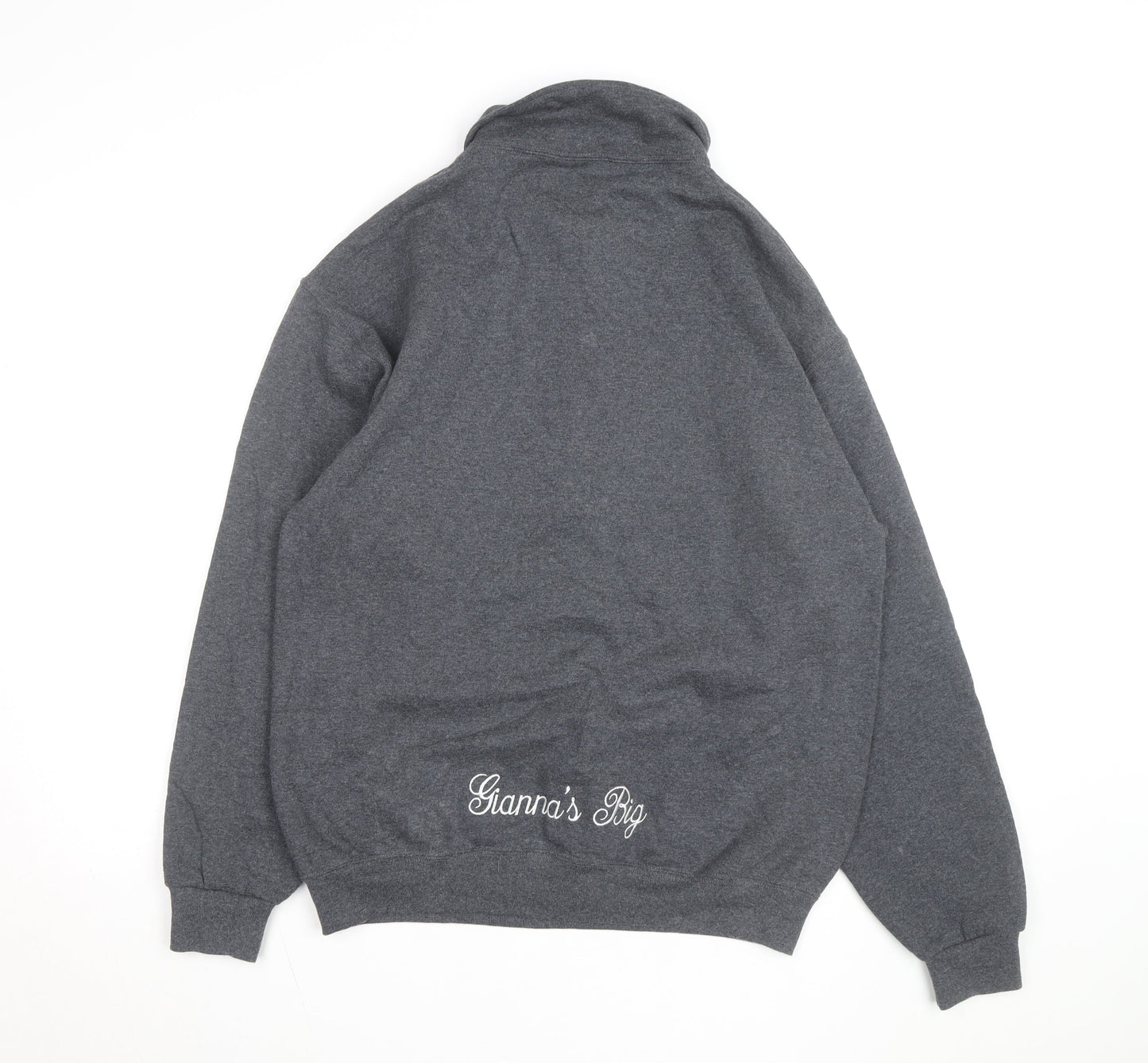 Jerzees Men's Grey 1/2 Zip College Graphic Sweatshirt M