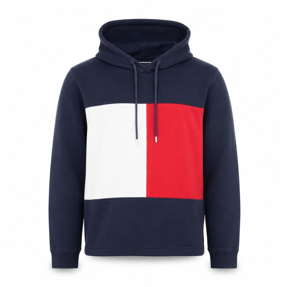 Tommy Hilfiger Boys Blue Colourblock Pullover Hoodie Size S